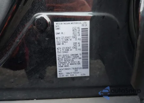 2015 Nissan Rogue S из США, поврежденный, VIN 5N1AT2MV6FC768050